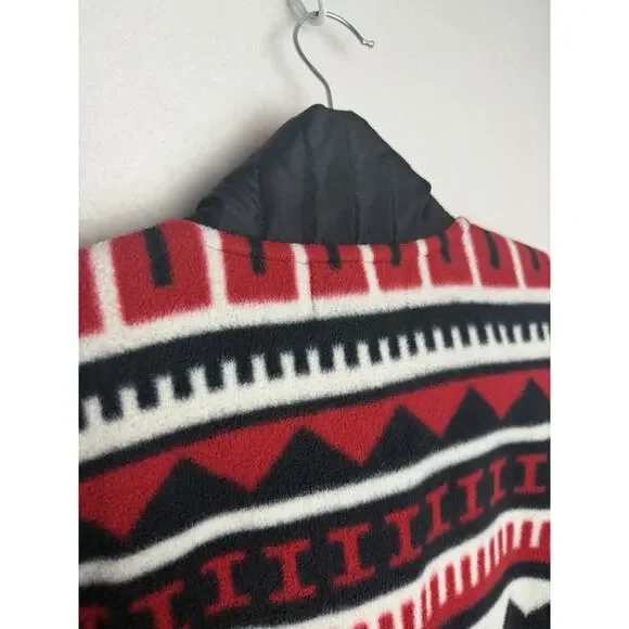 Ralph Lauren Active Black Red Cream Fleece Cableknit Jacket Full Zip Size XL - Picture 8 of 8